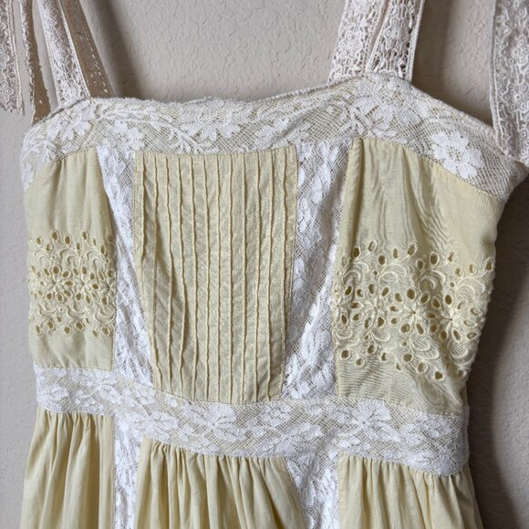 Love Shack Fancy Ayala Lace Eyelet Trim Cottagecore Midi Spring Summer Dress - Picture 5 of 16